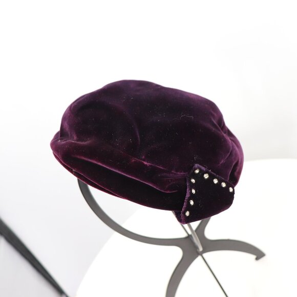 Vintage Marshall Field & Company Purple Fascinator Hat - Picture 1 of 8